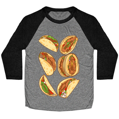 Taco Vulvas Pattern  Baseball Tee