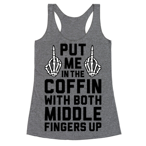 Both Middle Fingers Up Racerback Tank Top