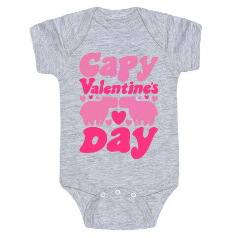 Capy Valentine's Day Capybara Parody Baby One-Piece