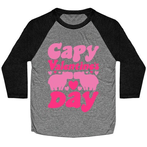 Capy Valentine's Day Capybara Parody Baseball Tee