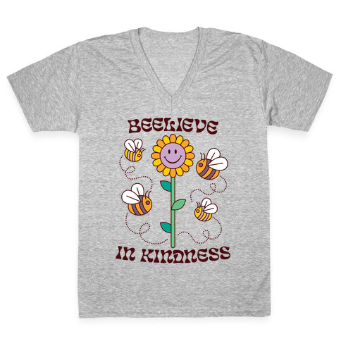 Beelieve In Kindness V-Neck Tee Shirt