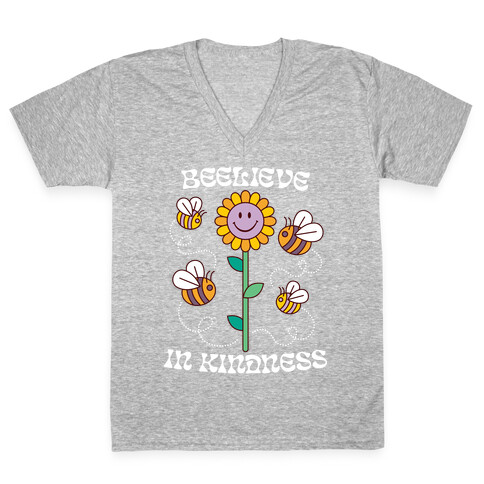 Beelieve In Kindness V-Neck Tee Shirt