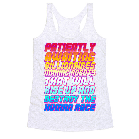  Patiently Awaiting Billionaires Racerback Tank Top