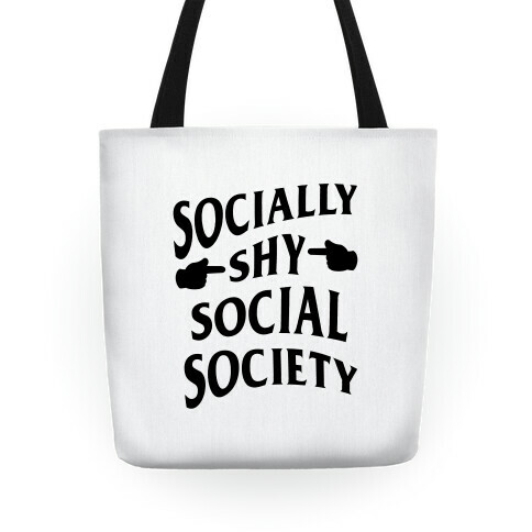 Socially Shy Social Society (white) Tote