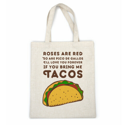 Roses Are Red Taco Poem Casual Tote