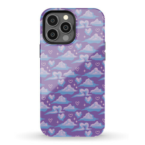Fluffy Heart Clouds Pattern Phone Case