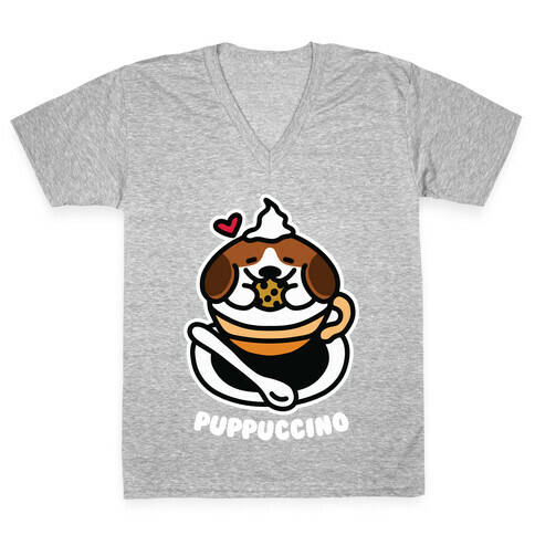Puppuccino V-Neck Tee Shirt