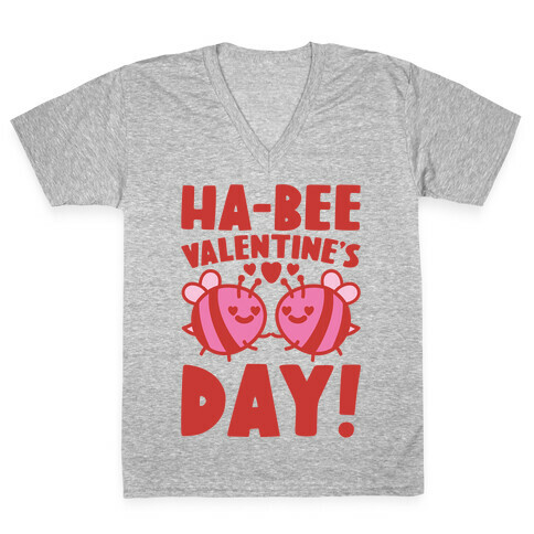 Ha-Bee Valentine's Day V-Neck Tee Shirt