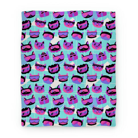 Gnarly Snowboard Cats  Blanket