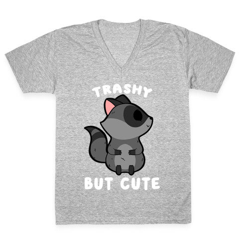 Trashy But Cute Raccoon V-Neck Tee Shirt
