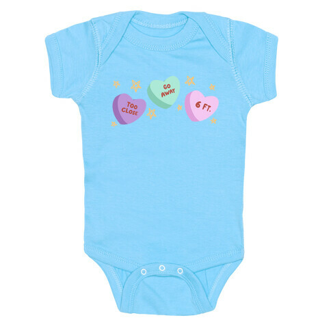 Distant Candy Hearts Baby One-Piece
