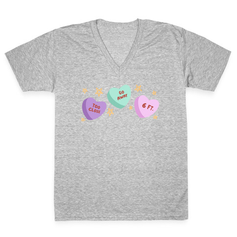Distant Candy Hearts V-Neck Tee Shirt