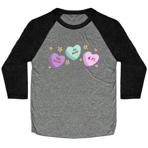 Distant Candy Hearts Baseball Tee