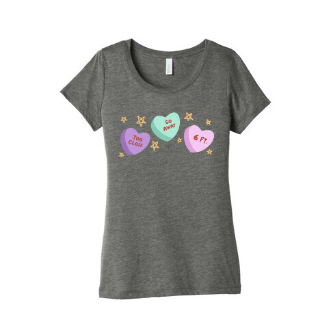 Distant Candy Hearts Womens T-Shirt