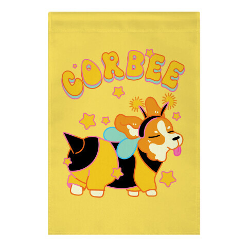 Corbee Corgi in a Bee Costume Garden Flag