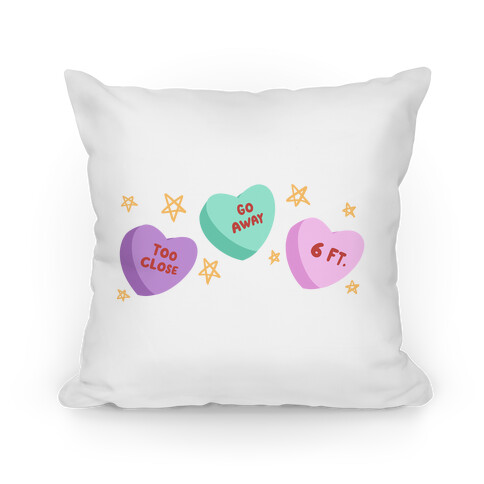 Distant Candy Hearts Pillow