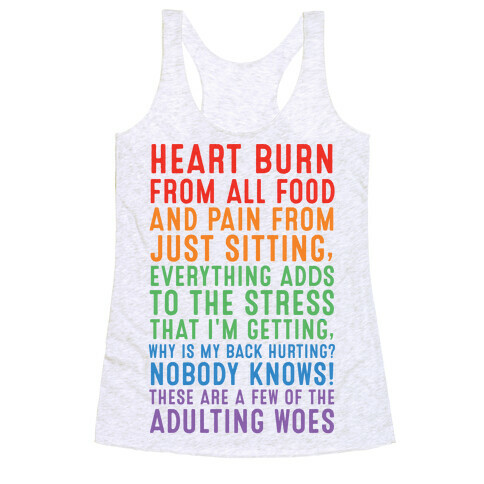 These Are A Few Of The Adulting Woes Racerback Tank Top