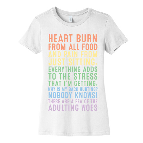 These Are A Few Of The Adulting Woes (Lighter Text Variant) Womens T-Shirt