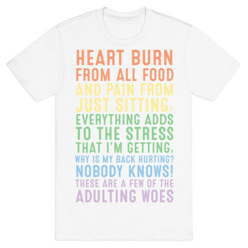 These Are A Few Of The Adulting Woes (Lighter Text Variant) T-Shirt