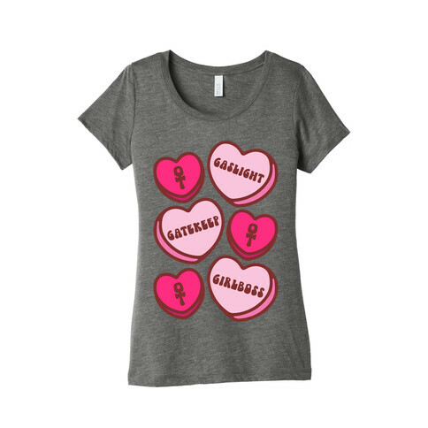 Gaslight Gatekeep Girlboss Candy Hearts Parody Womens T-Shirt