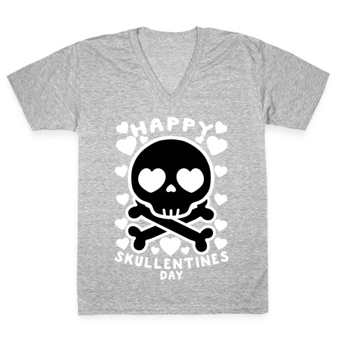Happy Skullentine's Day V-Neck Tee Shirt
