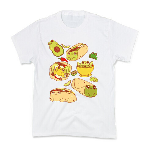 Mexican Food Frogs Pattern Kids T-Shirt