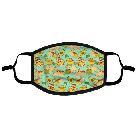 Mexican Food Frogs Pattern Flat Face Mask