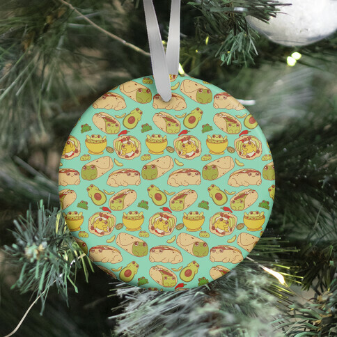 Mexican Food Frogs Pattern Ornament