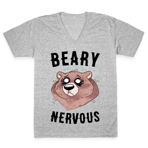 Beary Nervous V-Neck Tee Shirt