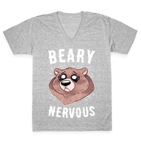 Beary Nervous V-Neck Tee Shirt