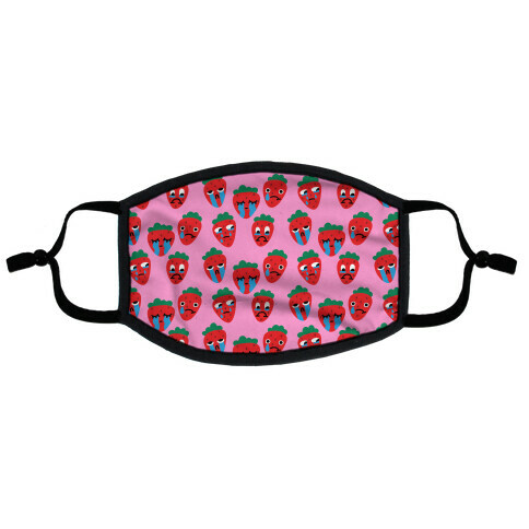 Berry Sad Pattern Flat Face Mask