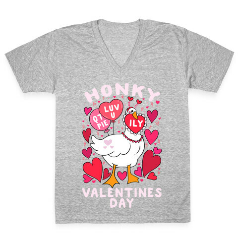 Honky Valentine's Day V-Neck Tee Shirt