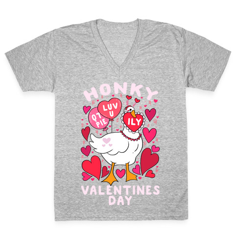 Honky Valentine's Day V-Neck Tee Shirt