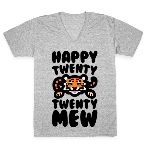 Happy Twenty Twenty Mew Tiger V-Neck Tee Shirt