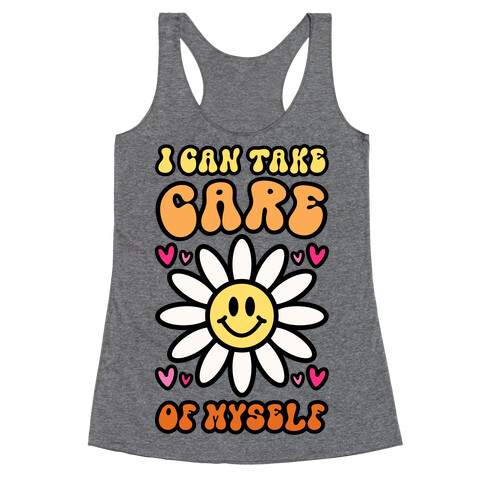 I Can Take Care of Myself Smiley Face Racerback Tank Top