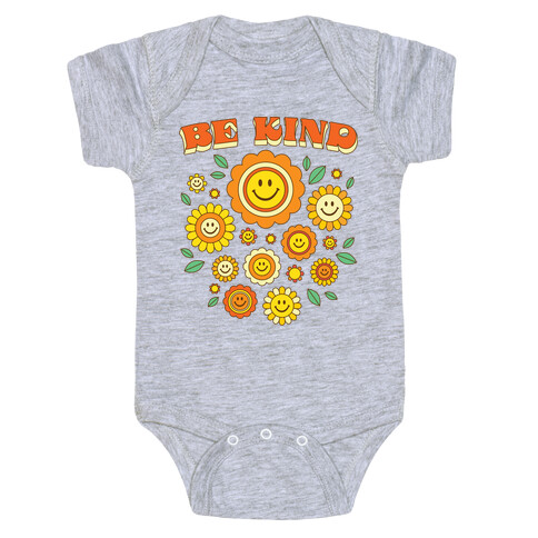 Be Kind Flower Power Smileys Baby One-Piece