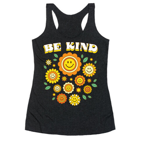Be Kind Flower Power Smileys Racerback Tank Top