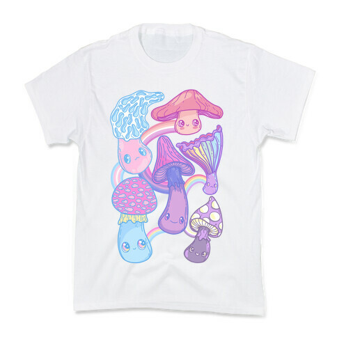 Pastel Pride Mushrooms Kids T-Shirt