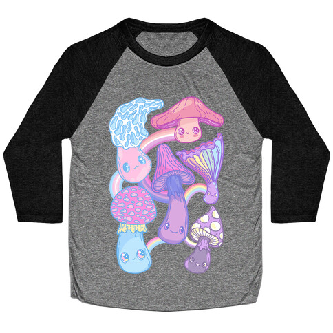 Pastel Pride Mushrooms Baseball Tee