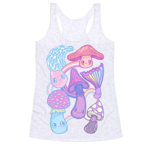 Pastel Pride Mushrooms Racerback Tank Top