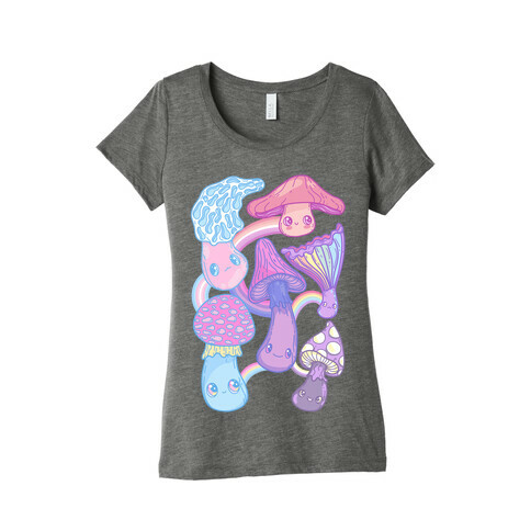 Pastel Pride Mushrooms Womens T-Shirt