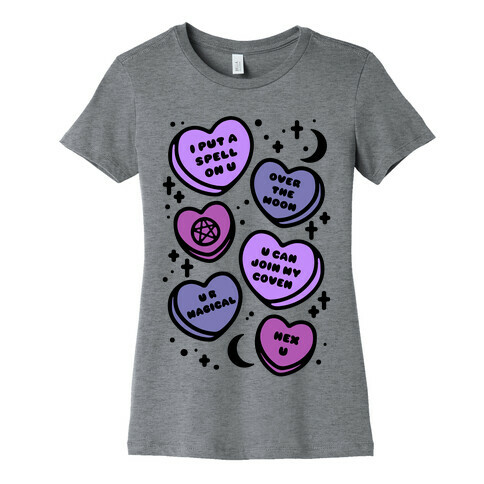 Witchy Candy Hearts  Womens T-Shirt