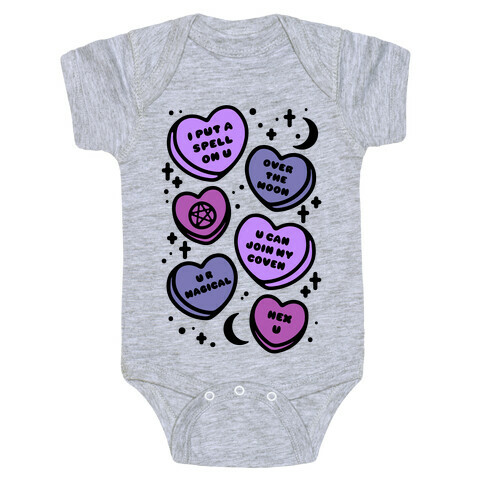 Witchy Candy Hearts  Baby One-Piece