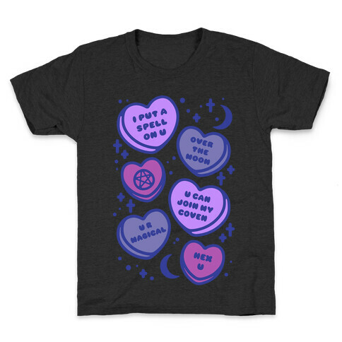 Witchy Candy Hearts  Kids T-Shirt