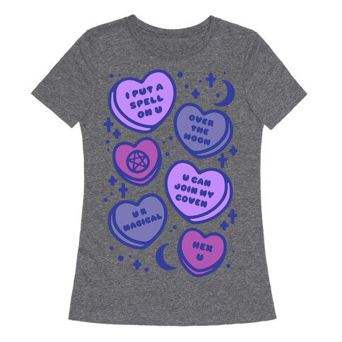 Witchy Candy Hearts  Womens T-Shirt
