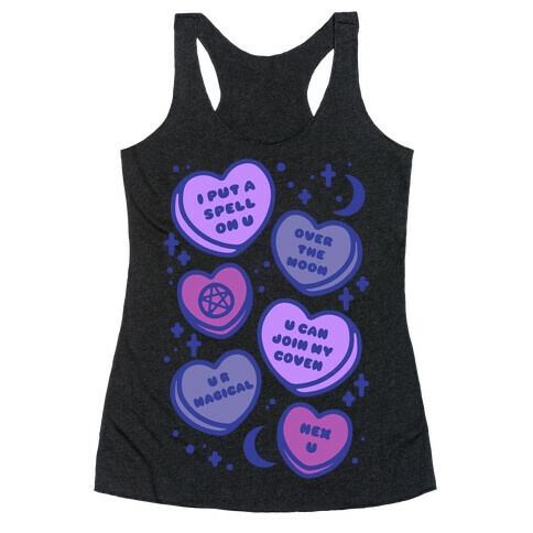 Witchy Candy Hearts  Racerback Tank Top