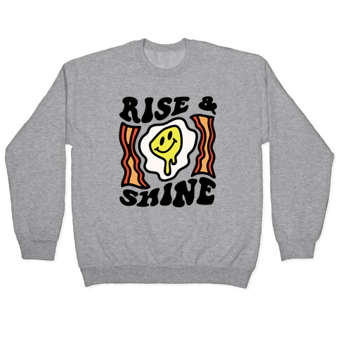 Rise And Shine Smiley Face Groovy Aesthetic Pullover