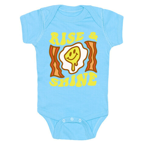 Rise And Shine Smiley Face Groovy Aesthetic Baby One-Piece