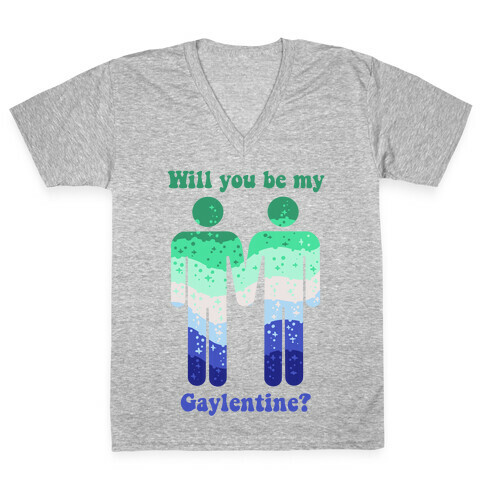 Will You Be My Gaylentine? Gay Love V-Neck Tee Shirt