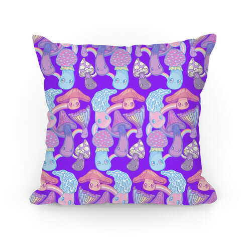 Pastel Pride Mushrooms Pillow